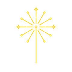 Gold Monoline New Year - Firework Explosion 