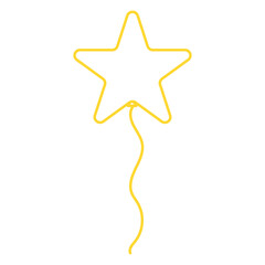 Obraz premium Gold Monoline New Year - Star Balloon