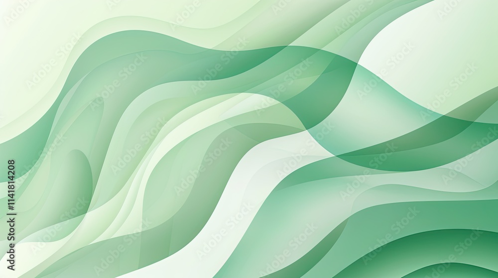 Aufkleber soft green waves create a calming, abstract background suitable for various design purposes.