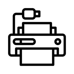 USB printer line icon