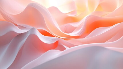 Abstract Pink and Orange Fabric Waves