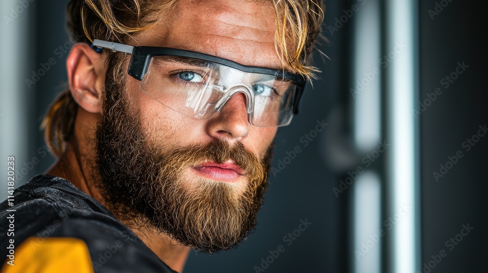 Aufkleber an electrician using a digital multimeter to test voltage, demonstrating the importance of precision