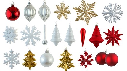 Snowflakes And Christmas Tree Ornaments In Blue Glow 