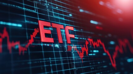 Etf market trends financial sector data visualization digital environment close-up investment insights