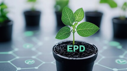 Plant growth experiment indoor garden scientific research controlled environment close-up view epd concept