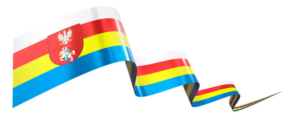 Podlaskie flag - wavy ribbon isolated on white background - 3D illustration