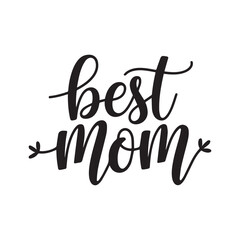 Obraz premium Vector 'Best Mom' Calligraphy Typography Design – Stylish and Elegant Text Art