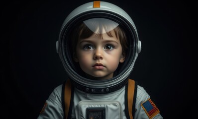Young child in a space suit
