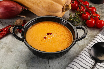 Vegetarian Pumpkin soup with spices