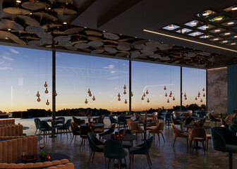 Restaurant bar cafe design cozy evening atmosphere