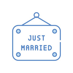 Just Married Sign vector icon