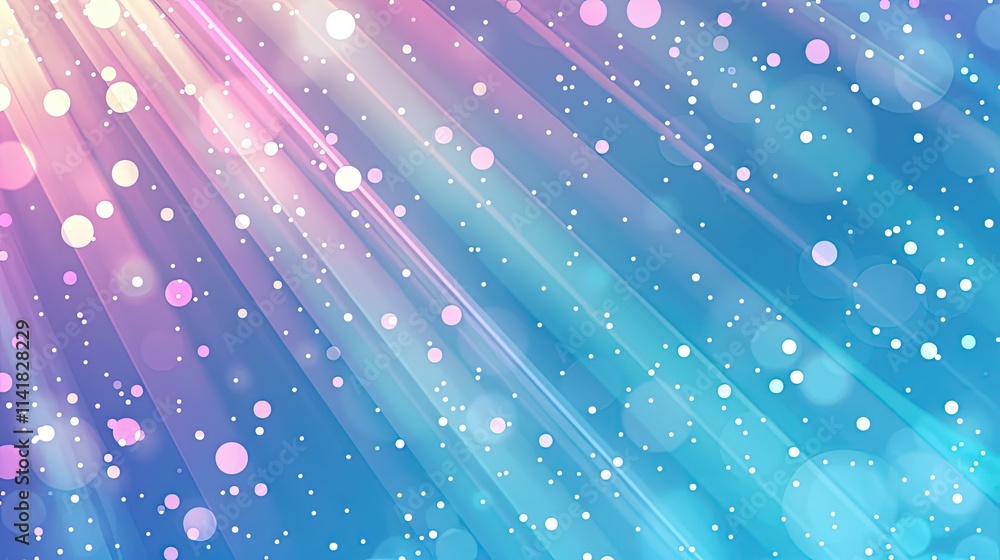 Poster a vibrant, abstract background with colorful light rays and soft bokeh effects.