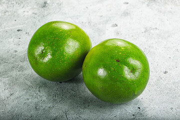 Two ripe green exotic avocado fruit
