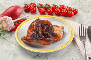 Roasted pork knuckle with bone