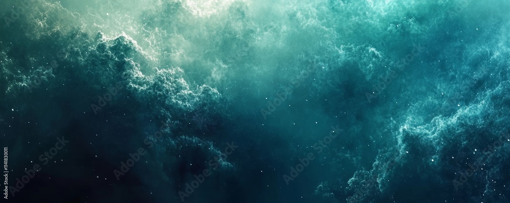 Poster dark green blue glowing grainy gradient background noise texture backdrop webpage header banner desi
