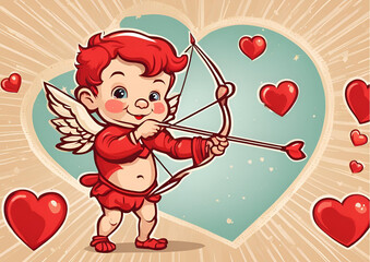Cupid with Bow and Arrow Valentine s Day Romance