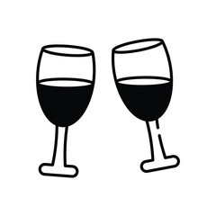 Champagne Glasses vector icon