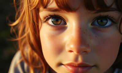 Close-up of a young girl with striking eyes
