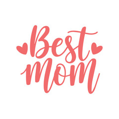 Vector 'Best Mom' Calligraphy Typography Design – Stylish and Elegant Text Art