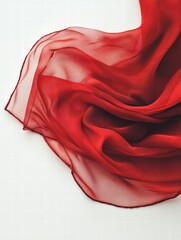 A red scarf is shown in the image