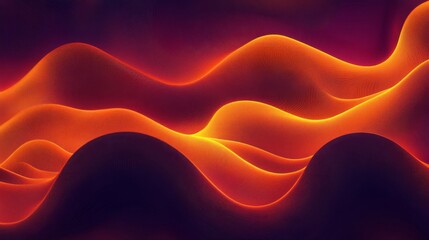 Obraz premium Abstract Orange and Red Wavy Digital Landscape