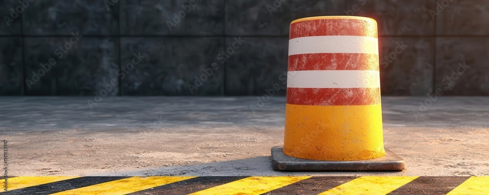 Poster law restriction concept. a detailed view of a control checkpoint where officers enforce limitations 