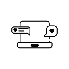 Romantic Chat vector icon