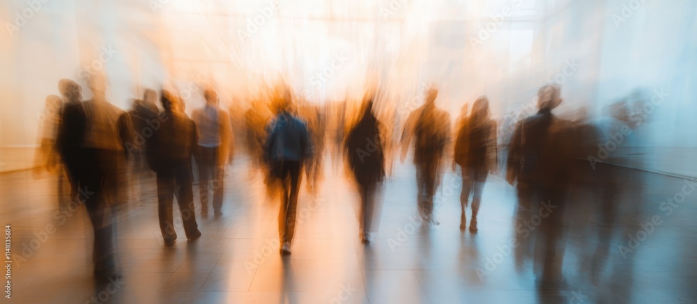 Poster abstract blurred background of professionals in a collaborative business meeting symbolizing teamwor