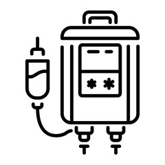 Blood warmer icon in line style 