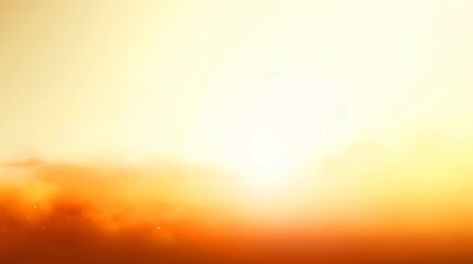 Obraz premium 夕日や朝日に染まるオレンジ色の空