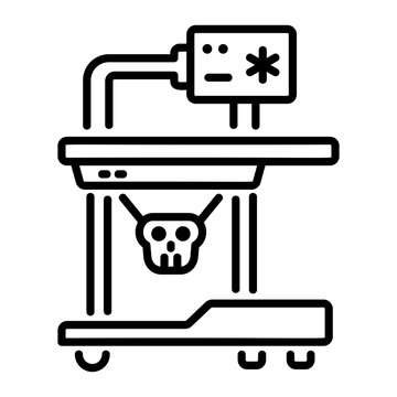 A line icon of a bone scanner 