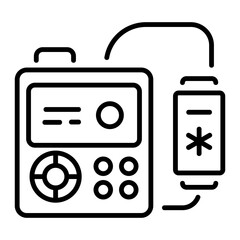 Insulin pump icon in linear style 