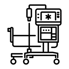 A linear icon of hospital ventilator 