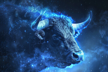 Naklejka premium Astrological composition with concept of Taurus zodiac sign symbol