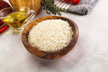 Dry Arborio rice for risotto