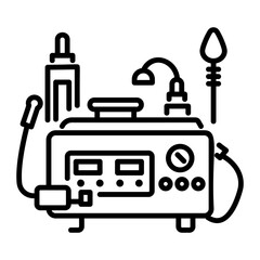 A line icon of dermabrasion machine