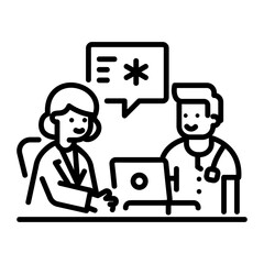 Patient consultation icon in line style 