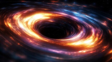 A Fiery Cosmic Swirl Enveloping A Black Hole