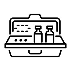 A linear icon of a sterile tray 