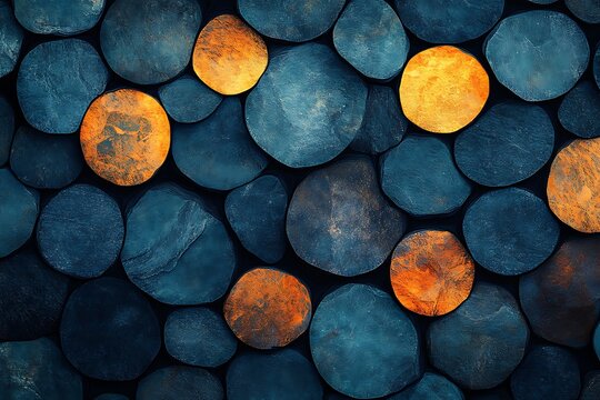 Abstract background with round peeble stones