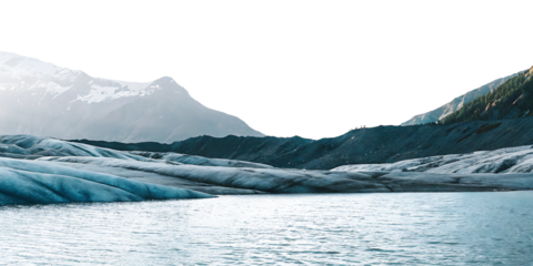 beautiful glacial landscape isolated on a white background PNG.AI GENERATED