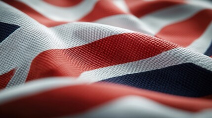 A close-up shot of the London City flaga??s stitching and emblem in a 3D render, set against a soft white background.