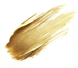 Abstract Gold Paint on White Background