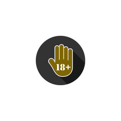 Adults only content button icon isolated on transparent background