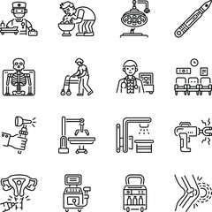 Collection of Linear Style Doctor Icons 

