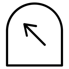 Up Left Board Sign Line Icon