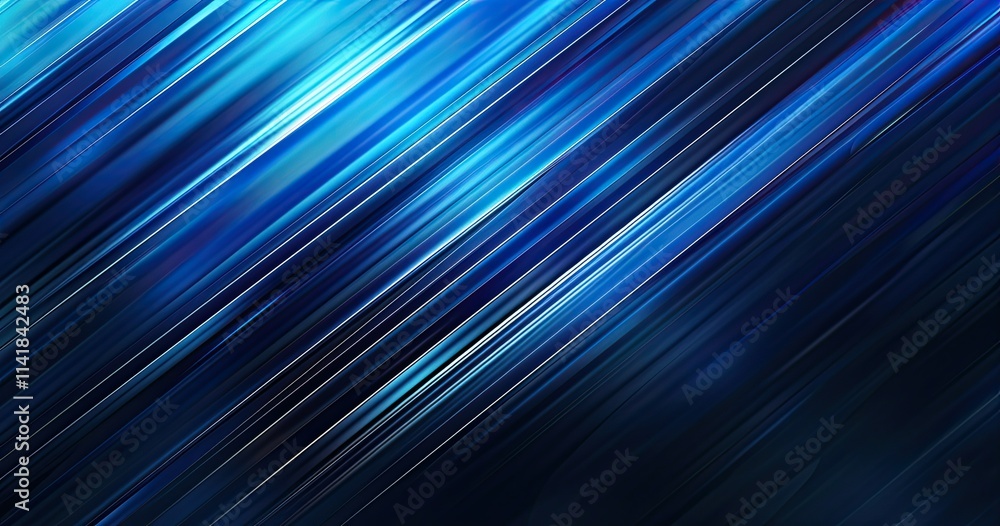 Poster abstract blue and black diagonal lines creating a dynamic, modern background.