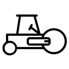Road Roller Car Line Icon