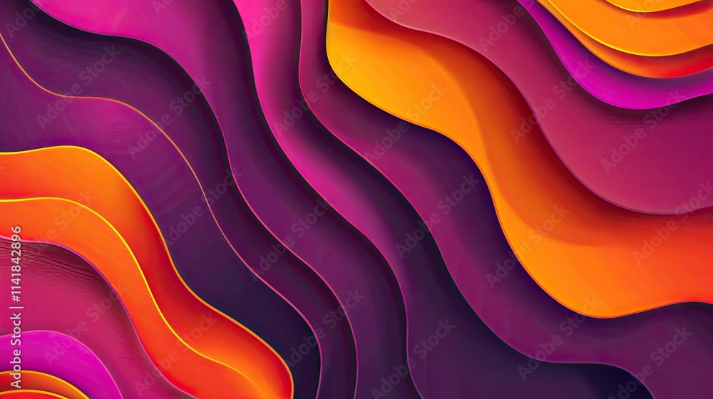 Poster abstract wavy pattern in vibrant colors creating a dynamic visual effect.