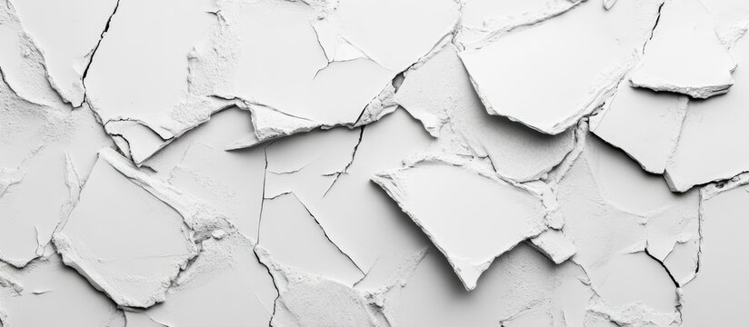 Aged white cracked concrete wall texture suitable for design and photography backdrops giving a vintage and weathered appearance